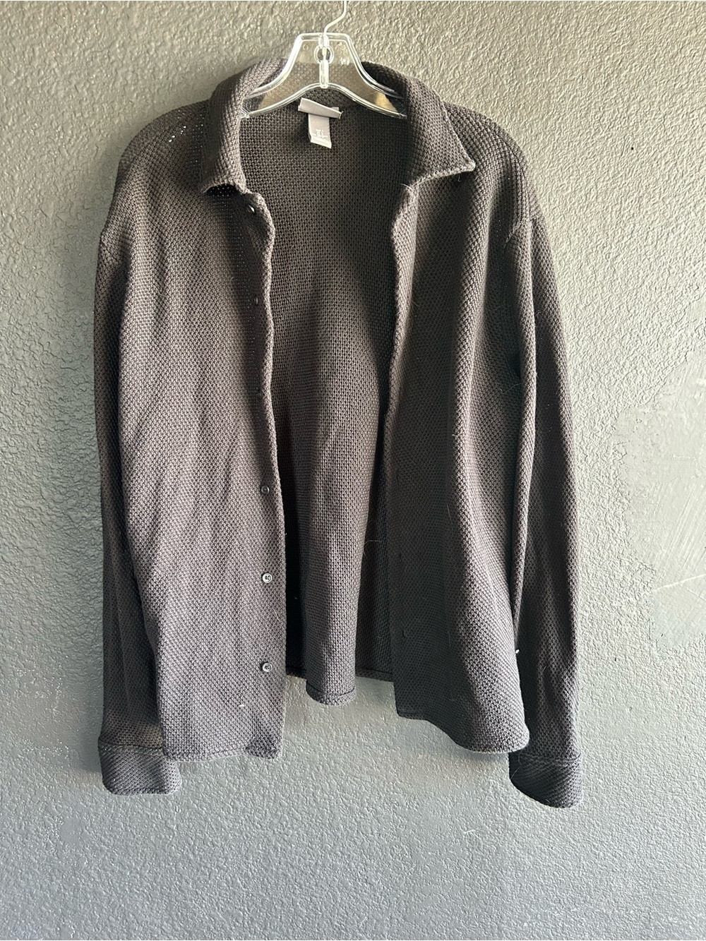 H&M Men's Casual Button-Down Knit Shirt